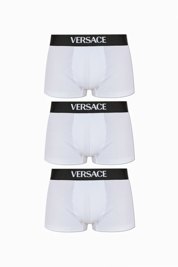 WHITE Three-pack of boxers with logo