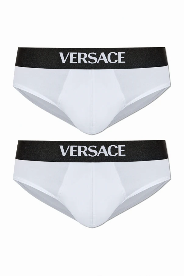 WHITE Two-pack of cotton briefs