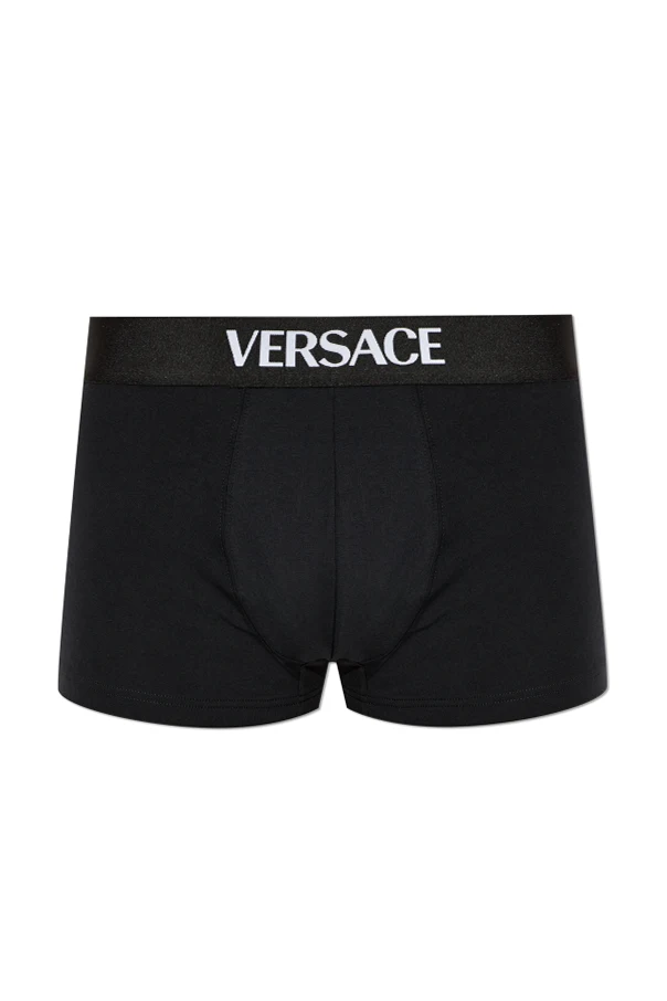 BLACK 2-pack of cotton boxers with logo