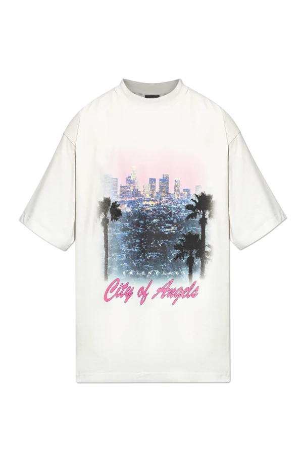SZARY T-shirt z kolorowym nadrukiem