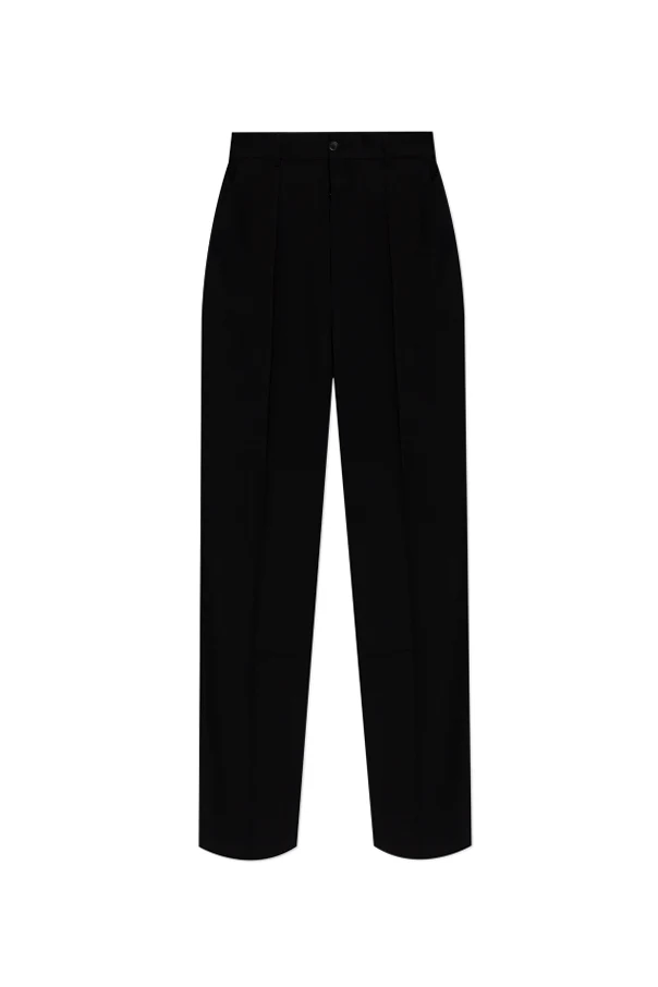 BLACK Loose-fit pleated trousers