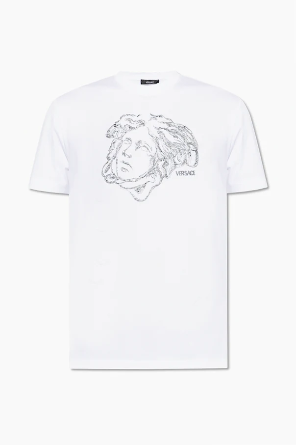 WHITE T-shirt with shimmering sequins