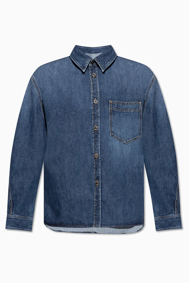 MARINEBLAU Jeanshemd mit Tasche