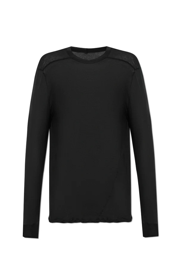 CZARNY T-shirt z długimi rękawami