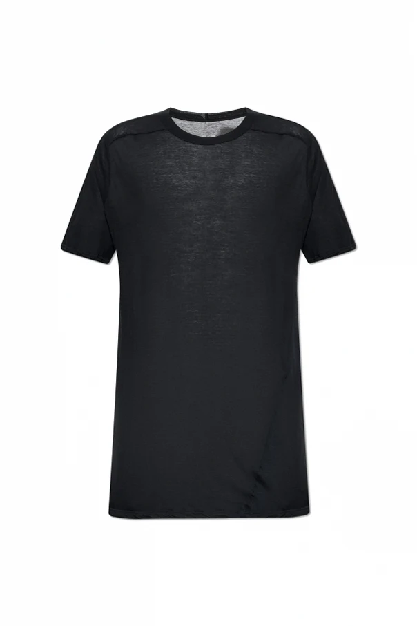 CZARNY Bawełniany t-shirt z okrągłym dekoltem