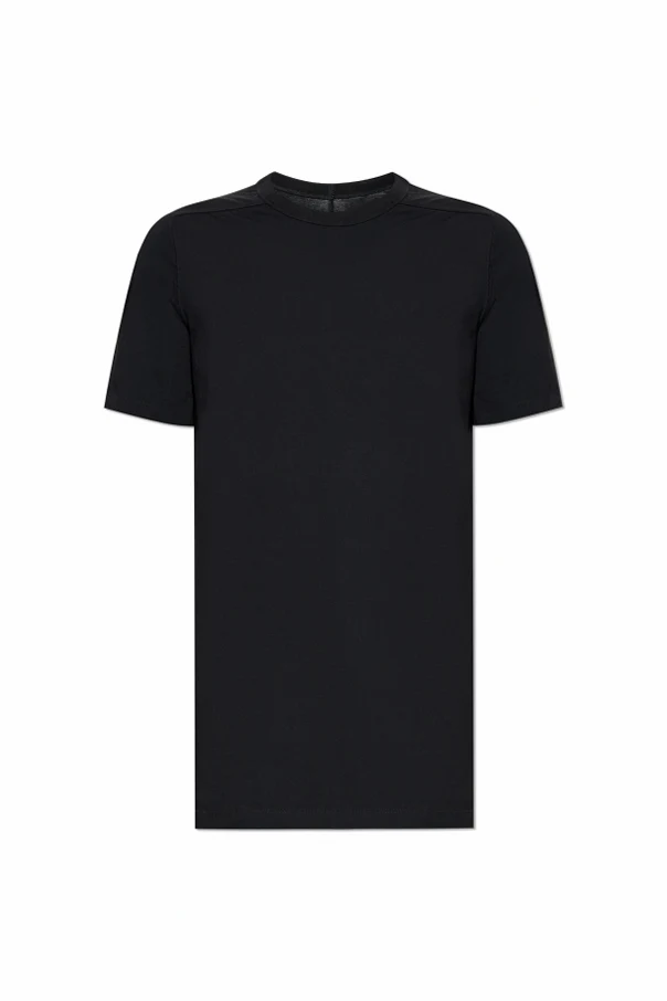 CZARNY Bawełniany t-shirt z okrągłym dekoltem
