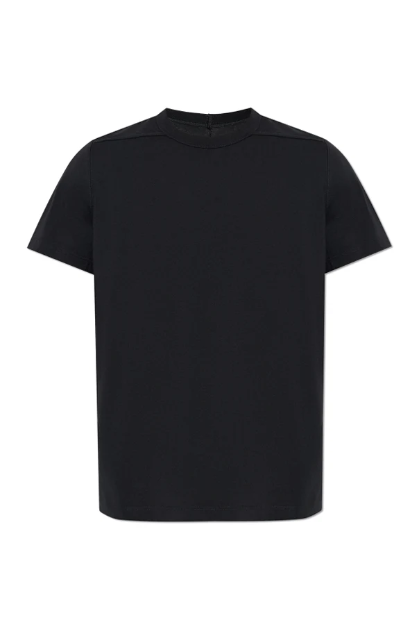 CZARNY Bawełniany t-shirt z okrągłym dekoltem