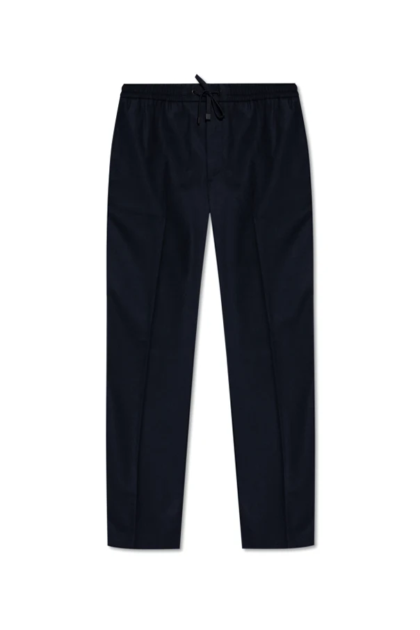 MARINEBLAU Hose mit Kaschmir-Besatz
