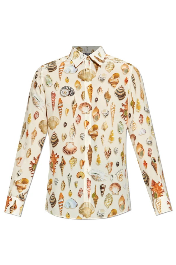 beige Shirt with shell motif