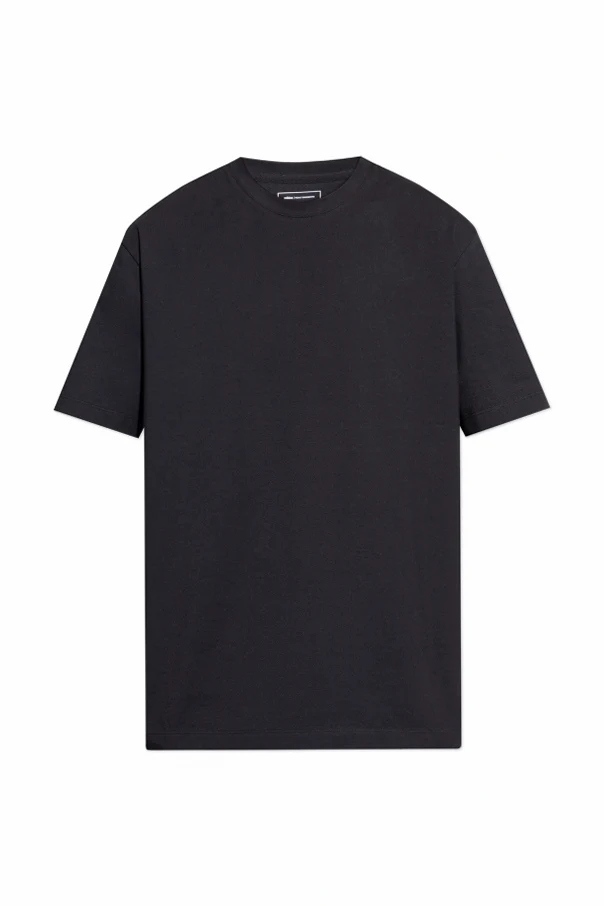 CZARNY T-shirt z logo