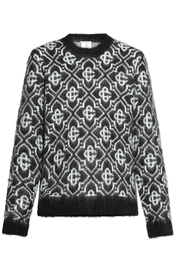 CZARNY Sweter z monogramem