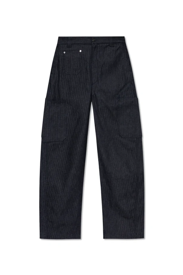 GRANATOWY Jeansy typy `cargo`