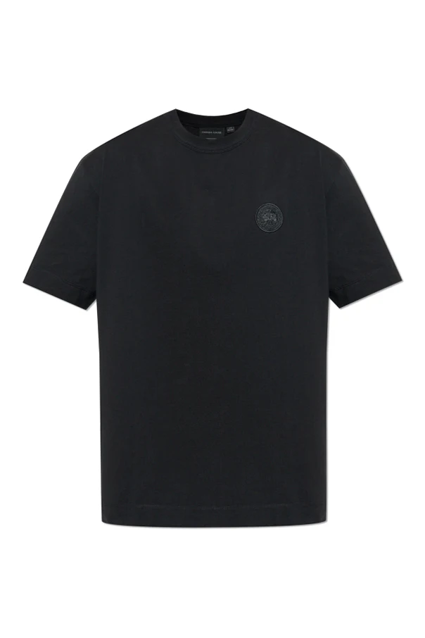CZARNY T-shirt z logo