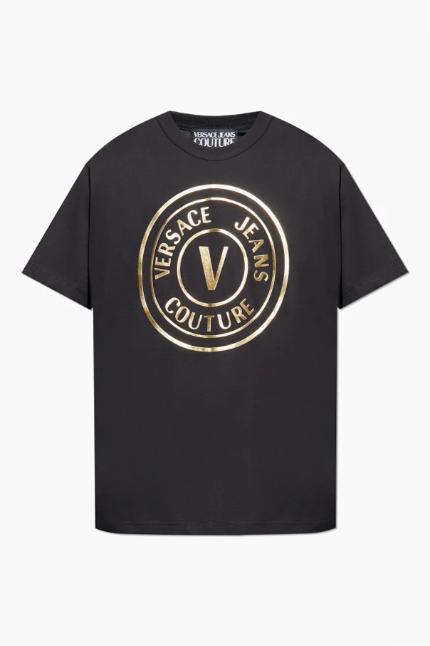 BLACK T-shirt with printed logo