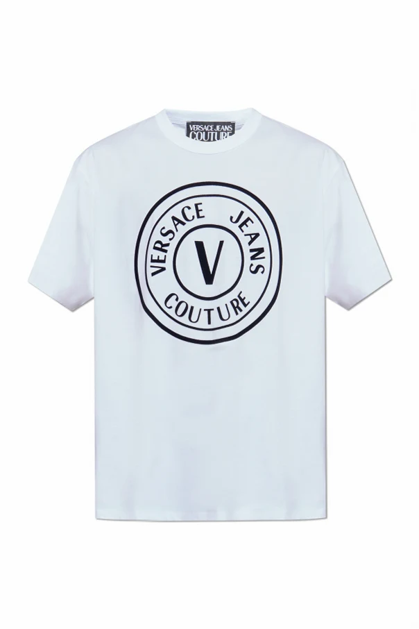 WHITE T-shirt with a velvet finish print