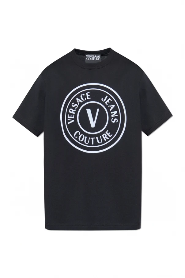 BLACK T-shirt with a velvet-finish print