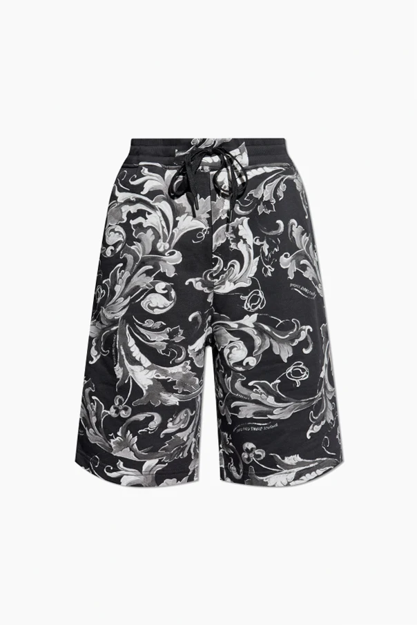 BLACK Shorts with 'Barocco' print