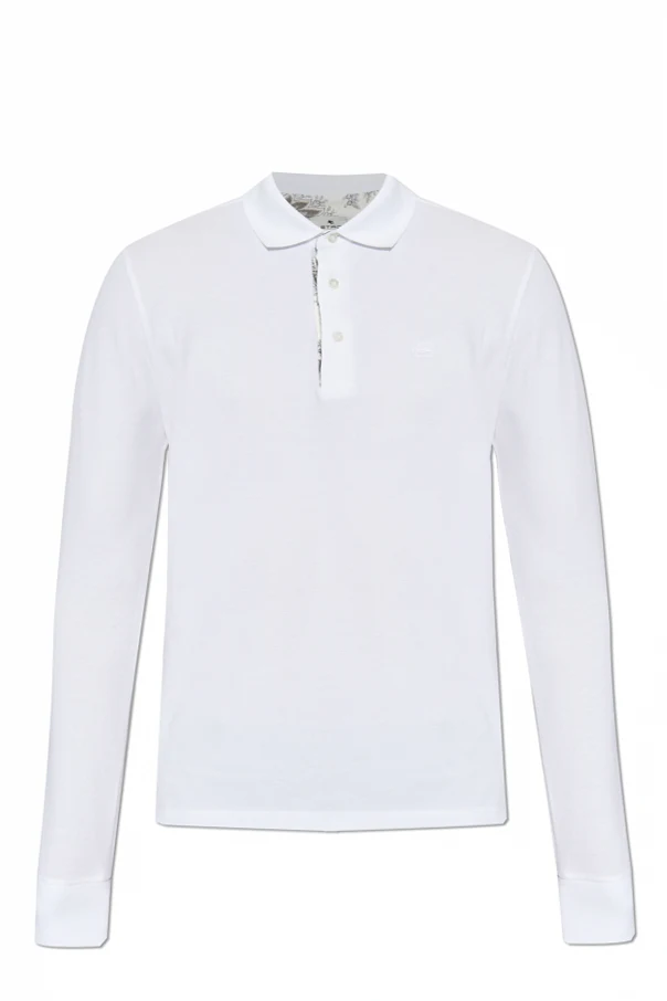 WEISS Poloshirt mit langen Ärmeln