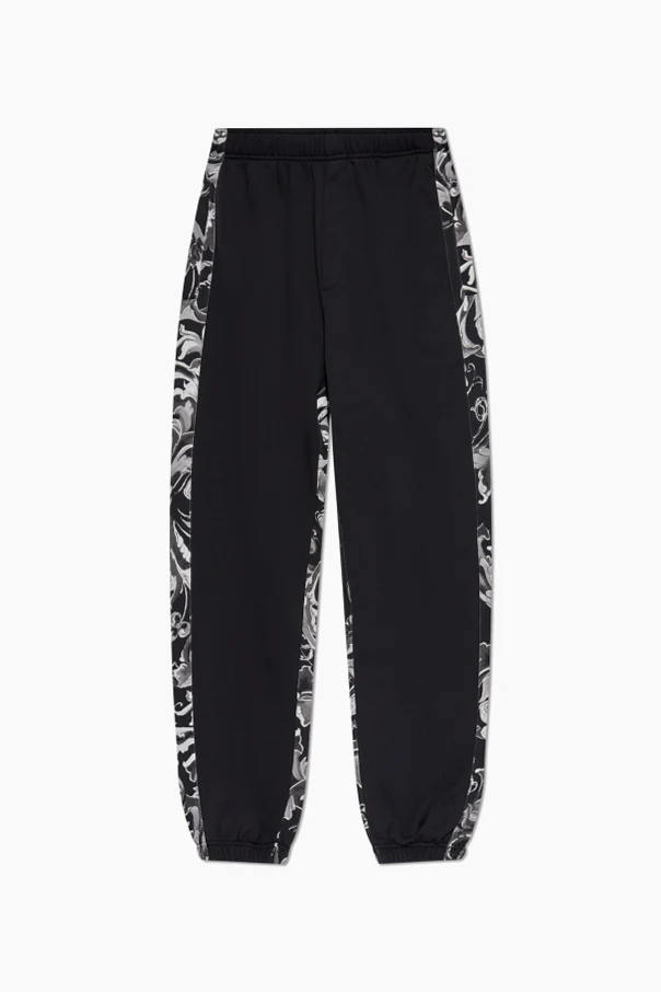 CZARNY Spodnie dresowe z nadrukiem `Barocco`
