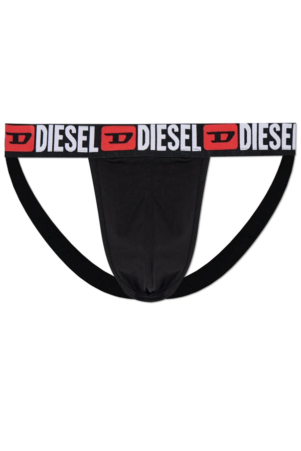 CZARNY Jockstrapy z logo `JOCKY-D-CORE`