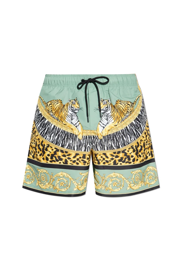 ZIELONY Szorty kąpielowe z nadrukiem