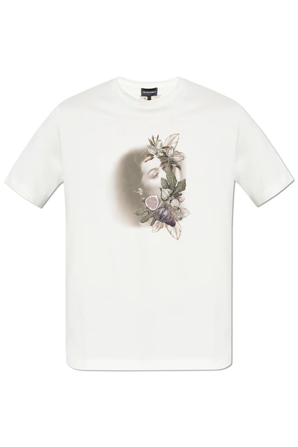 kremowy T-shirt z kolekcji `Sustainability`