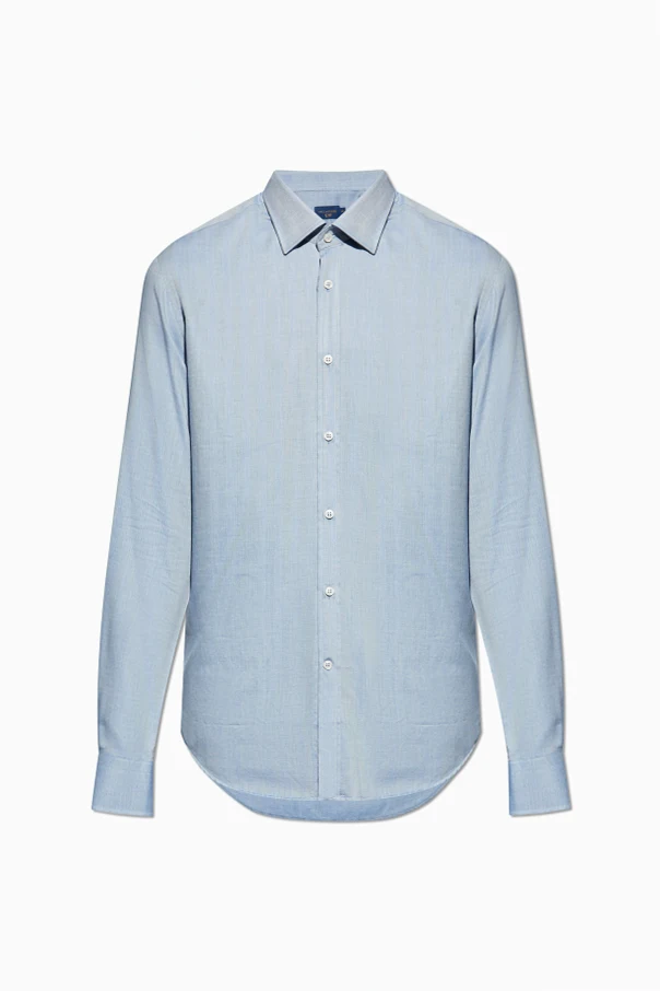 NIEBIESKI Koszula ze wzorem w jodełkę