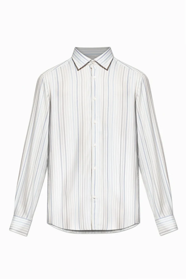 kremowy Koszula ze wzorem w prążki