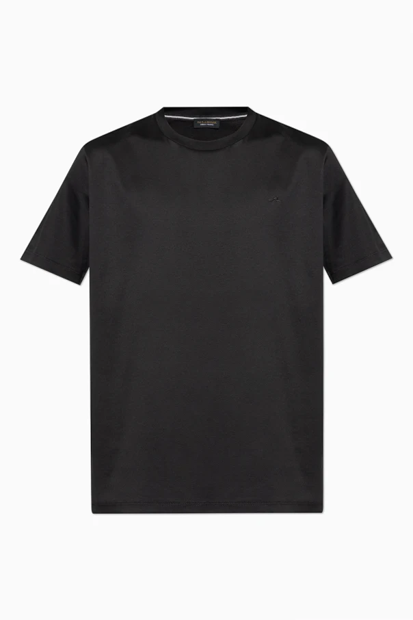 CZARNY T-shirt z wyszytym logo