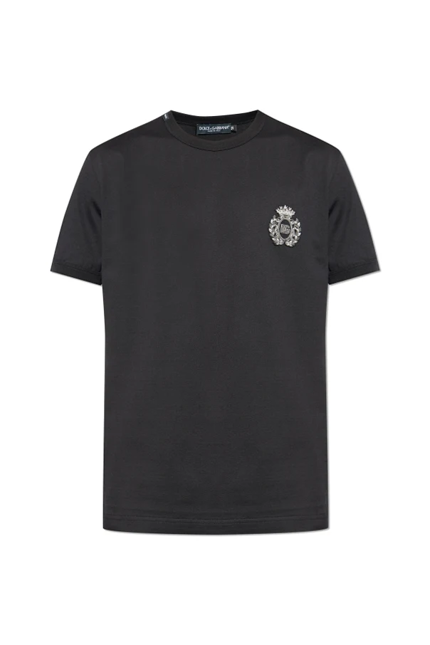 BLACK T-shirt with an applique