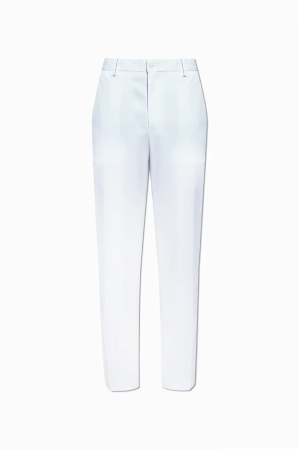 WHITE Cotton trousers with embroidered logo