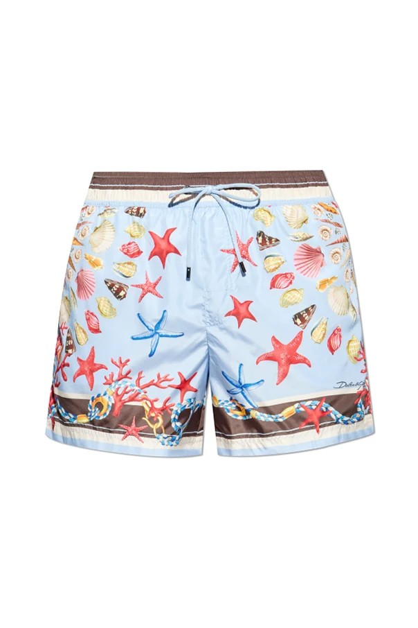 NIEBIESKI Szorty kąpielowe z nadrukiem