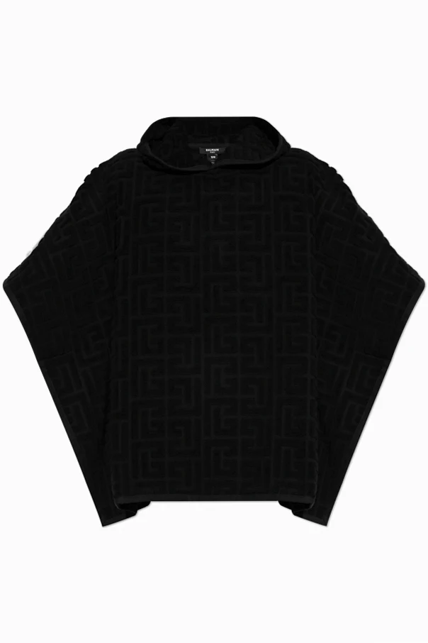 BLACK Cotton poncho
