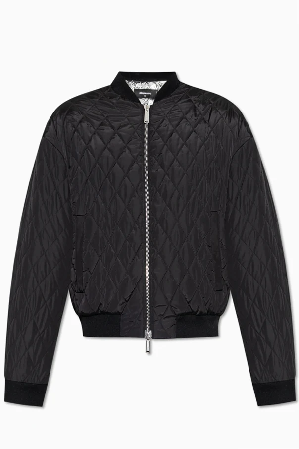 CZARNY Pikowana kurtka