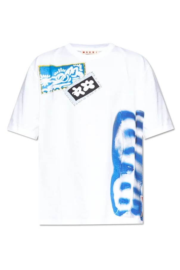 WEISS T-Shirt mit Muster