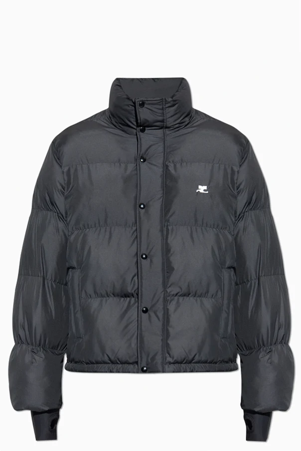 SCHWARZ Gefütterte Jacke mit Logo