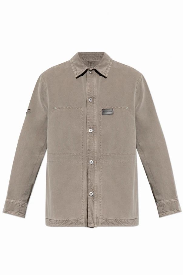 GRAU Jeanshemd mit Logo-Patch