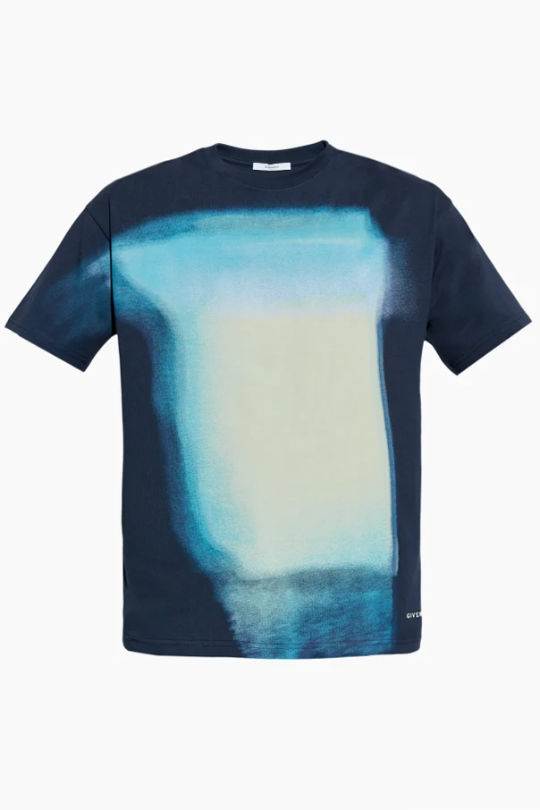 GRANATOWY T-shirt z nadrukiem