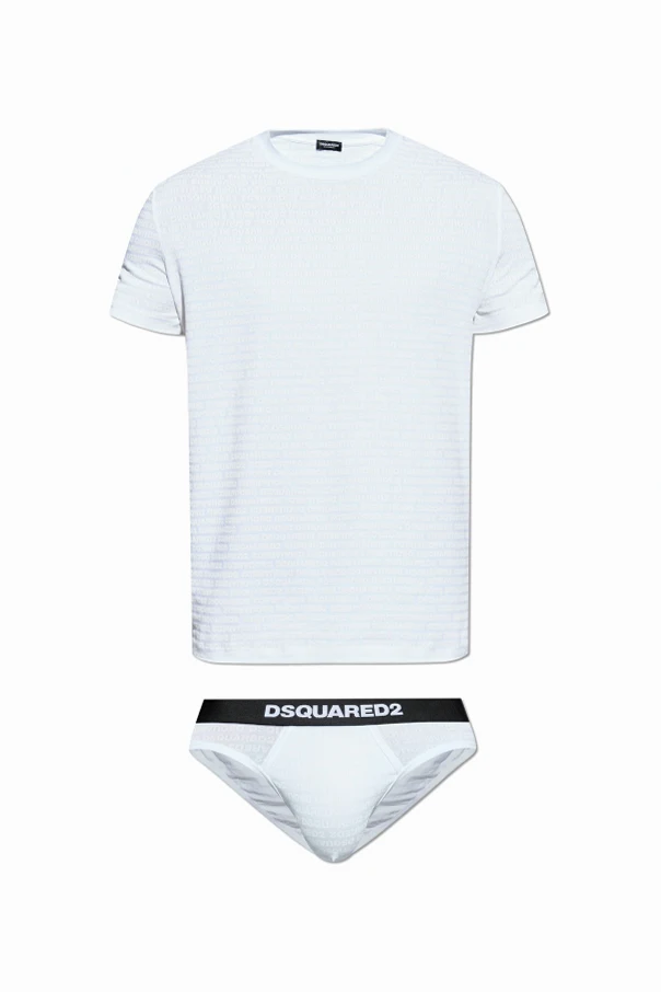 WHITE Underwear set: t-shirt and briefs