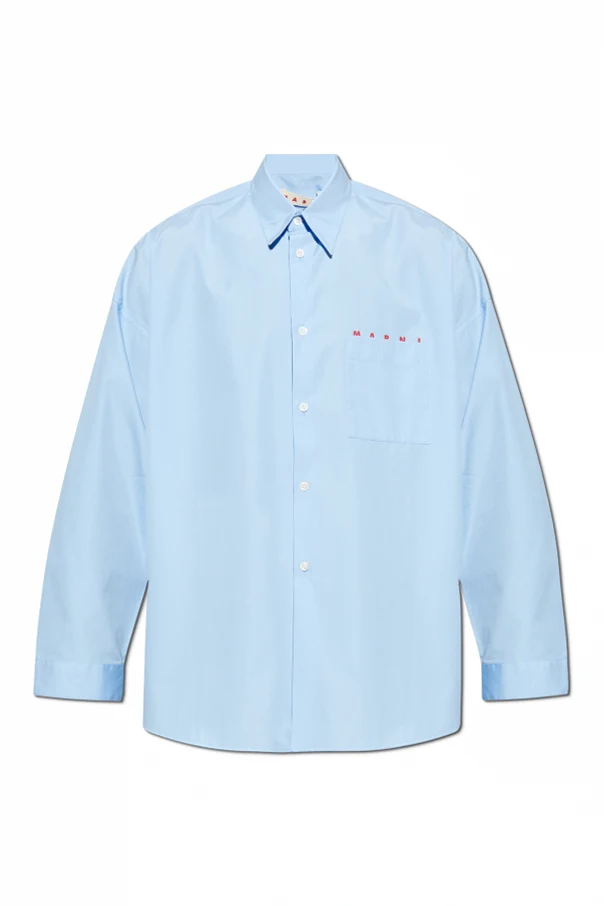 BLAU Oversize-Hemd mit Tasche