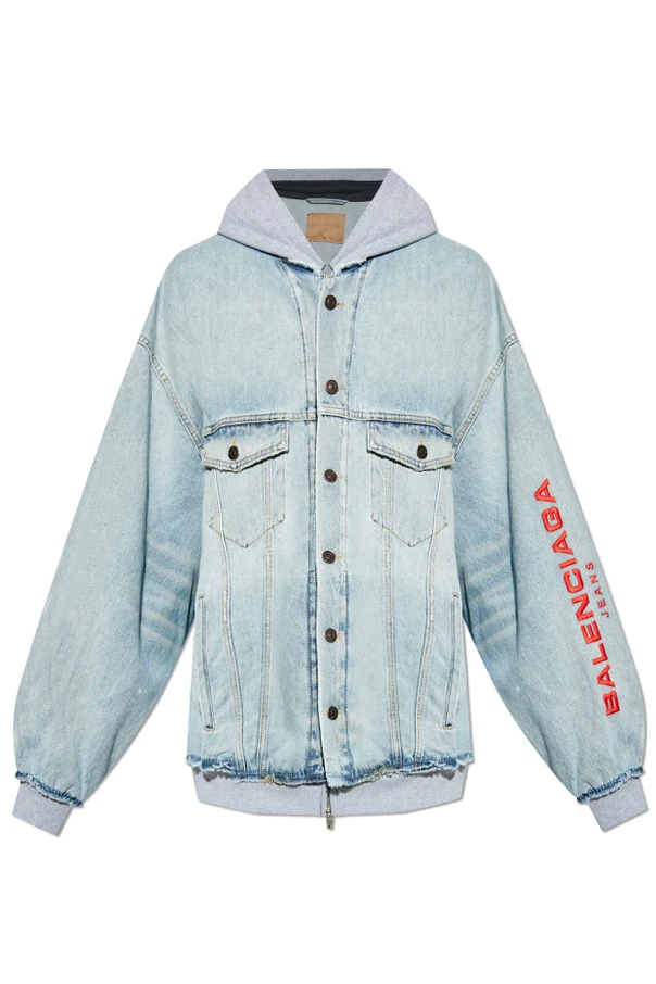 HELLBLAU Jeansjacke mit Kapuze