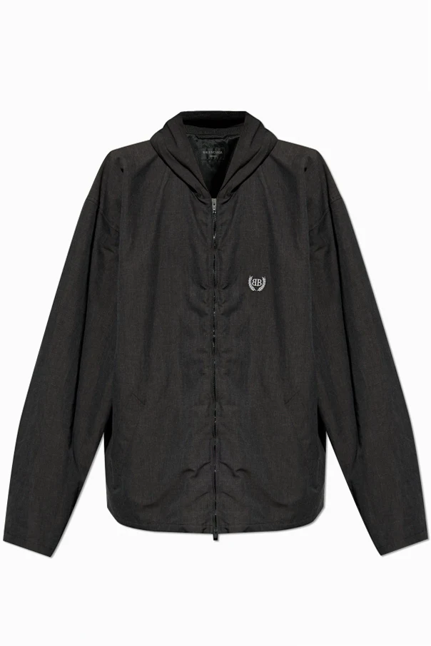 SCHWARZ Oversize-Jacke mit Kapuze