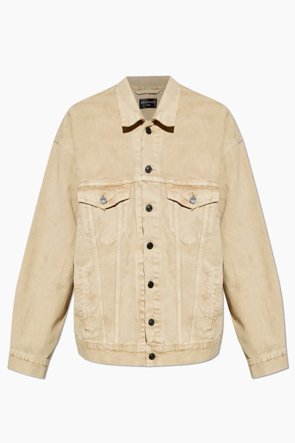 BEIGE Jeansjacke mit "vintage"-Effekt