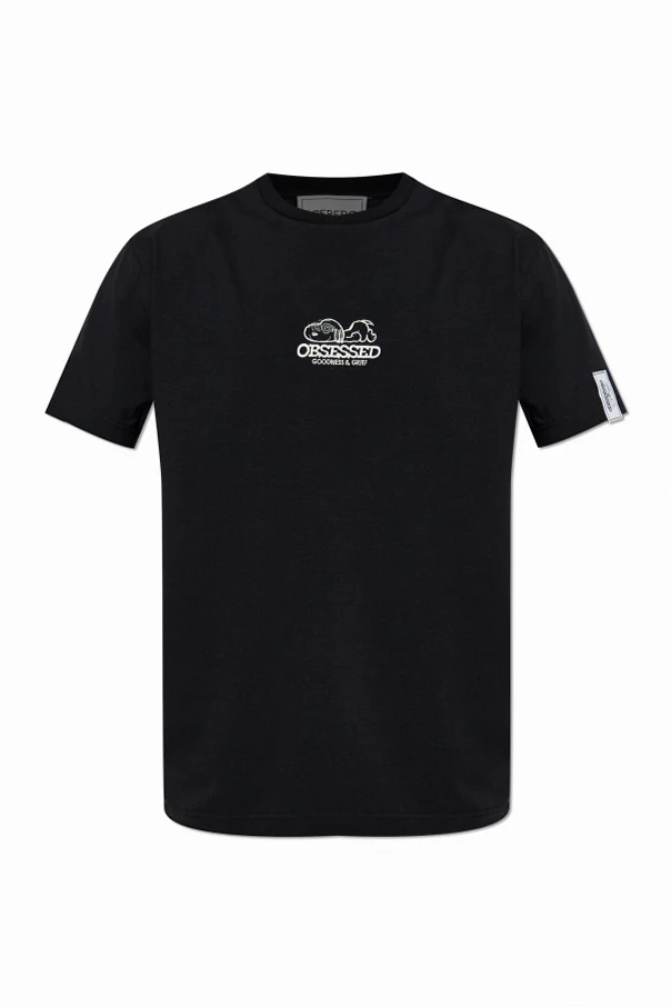 BLACK T-shirt with logo patch