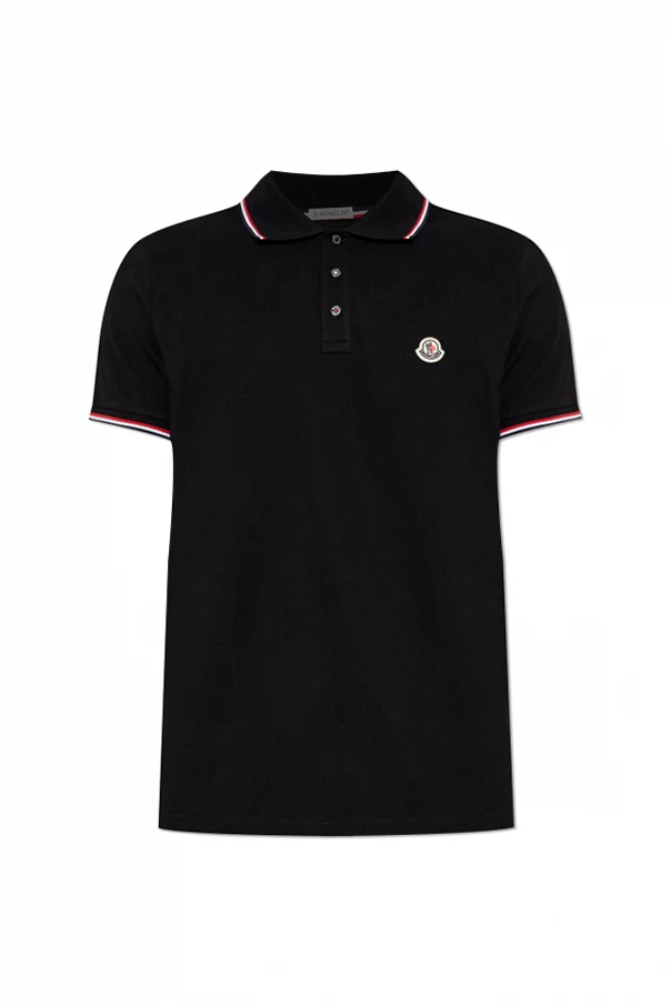 SCHWARZ Baumwoll-Poloshirt