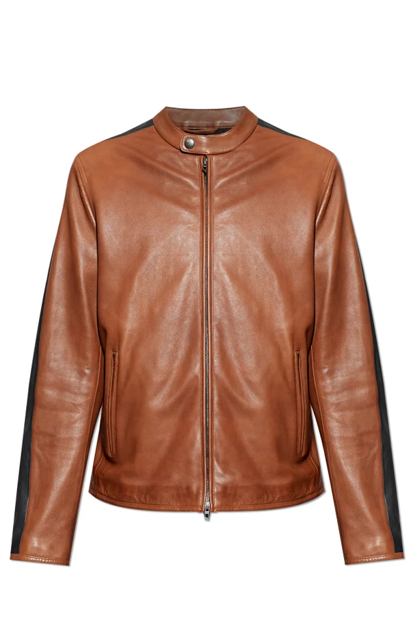 BRĄZOWY Kurtka skórzana `L-ORENN`