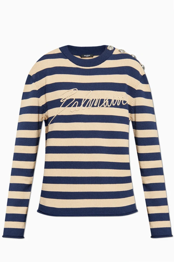 cream Sweater with logo