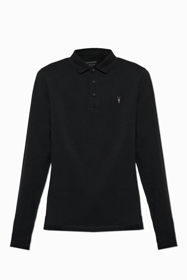 SCHWARZ Langarm-Poloshirt Reform