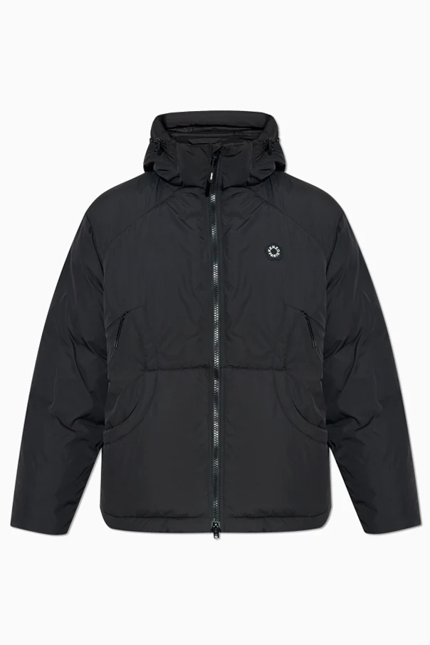 CZARNY Puchowa kurtka z logo