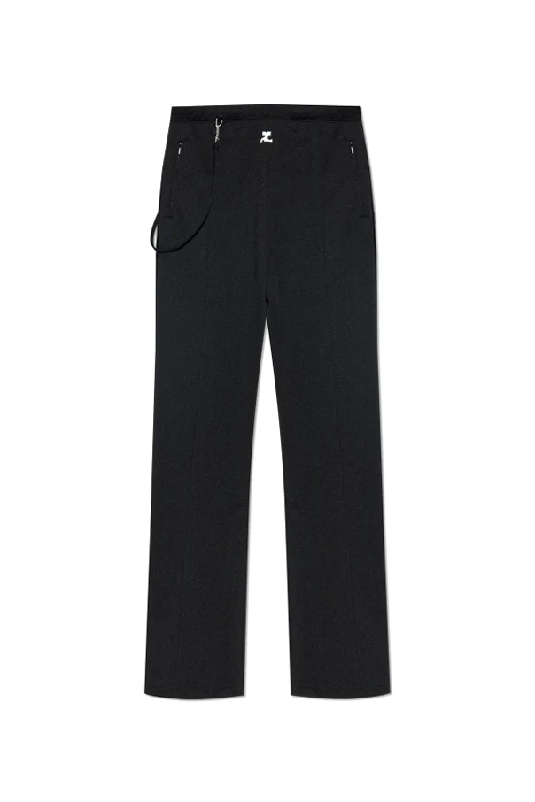 CZARNY Spodnie z logo